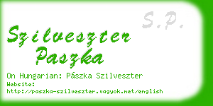 szilveszter paszka business card