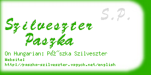 szilveszter paszka business card